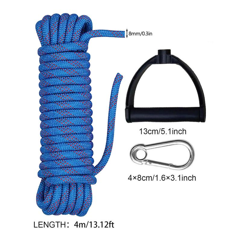 Outdoor Climbing Rope 8mm - High Strength with Carabiners
