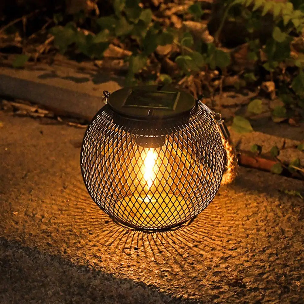 Solar Lantern Led Light Daylight Sensor Garden Lamps Lights Outdoor Waterproof Landscape Iron-art With Durable Chain Decor