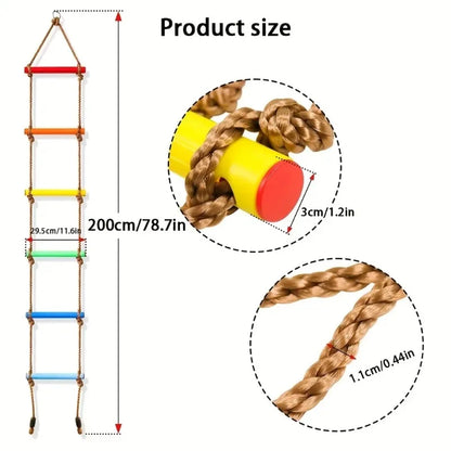 Durable PE Climbing Ladder Swing Colorful Kid Toy Practical Play Equipment Suitable For Indoor Outdoor Home Courtyard Daily Play