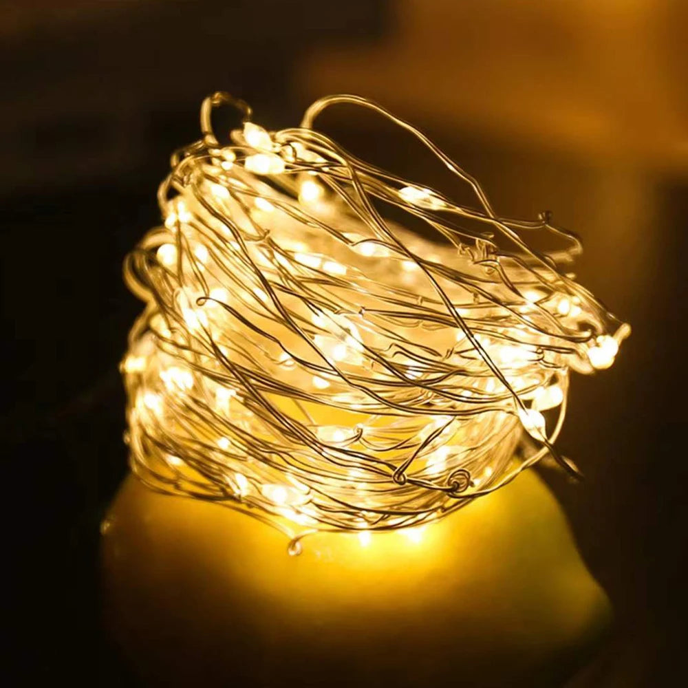 LED Copper Wire Fairy Lights - Waterproof Battery String