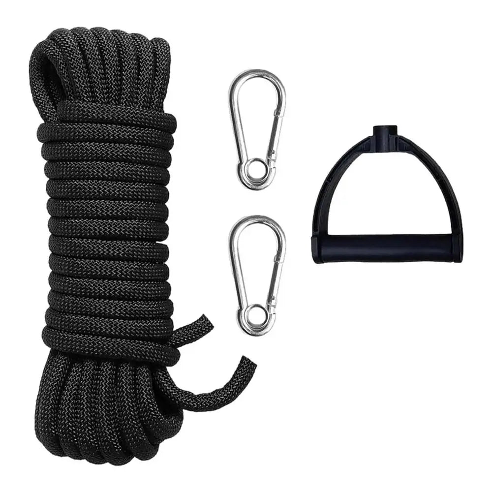 Outdoor Climbing Rope 8mm - High Strength with Carabiners