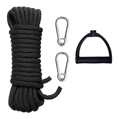 Outdoor Climbing Rope 8mm - High Strength with Carabiners