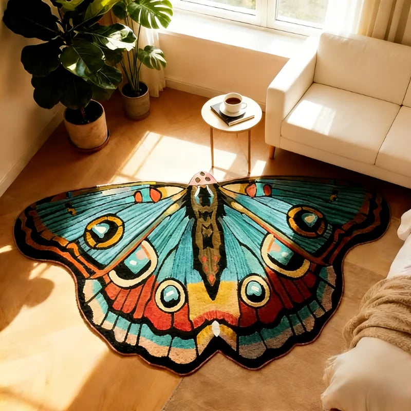 Irregular Shape Carpets for Living Room Butterfly Pattern Bedroom Decor Plush Carpet Home Fluffy Soft Floor Mat Thick Lounge Rug