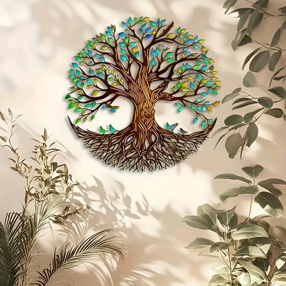 1pc Tree of Life Metal Wall Sculpture, Art Deco Style Iron Wall Hanging Decor for Home, Patio, Balcony - Ideal for Wedding