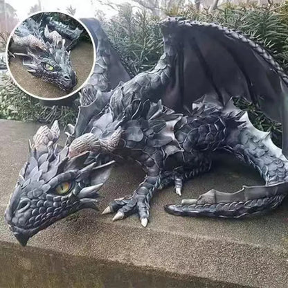 Resin Dragon Sculpture - Gothic Garden Guardian