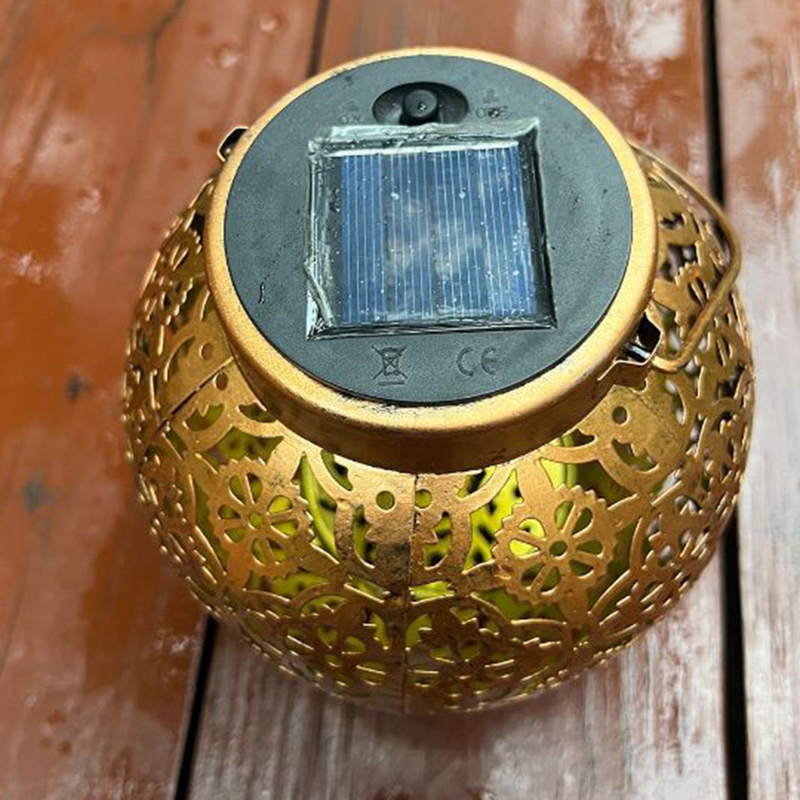 Solar Iron Lantern: Outdoor Garden Hanging Light