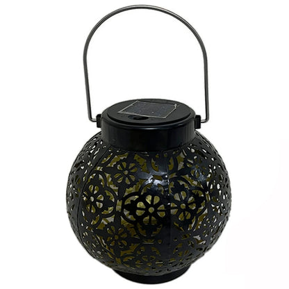 Solar Iron Lantern: Outdoor Garden Hanging Light