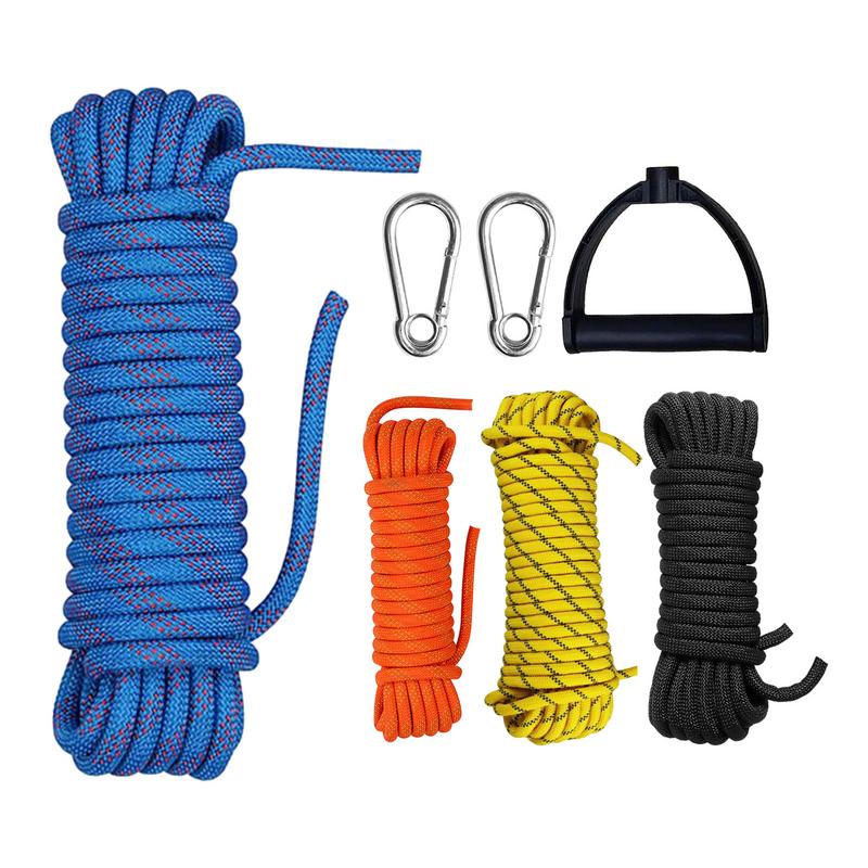 Outdoor Climbing Rope 8mm - High Strength with Carabiners