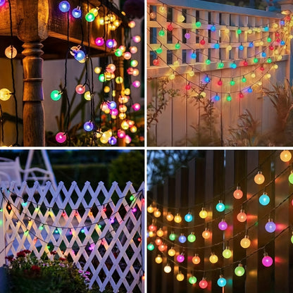 String Lights: LED Crystal Ball String Lights - 8 Modes, Waterproof, Battery
