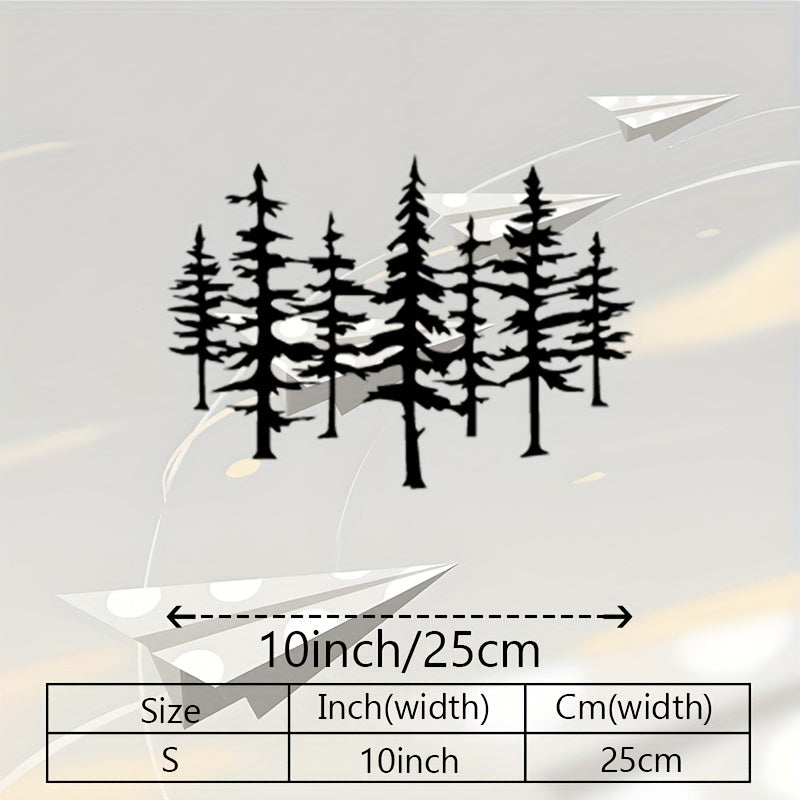 Black Metal Pine Forest Wall Art - Modern Farmhouse Decor