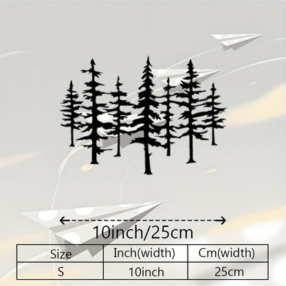 Black Metal Pine Forest Wall Art - Modern Farmhouse Decor