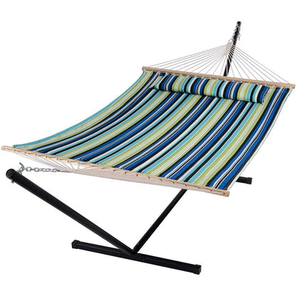 Portable Camping Hammock with Stand & Pillow - Indoor/Outdoor