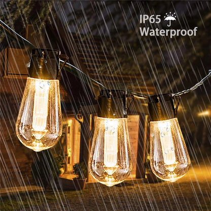 Solar String Lights - LED Waterproof Edison Bulbs