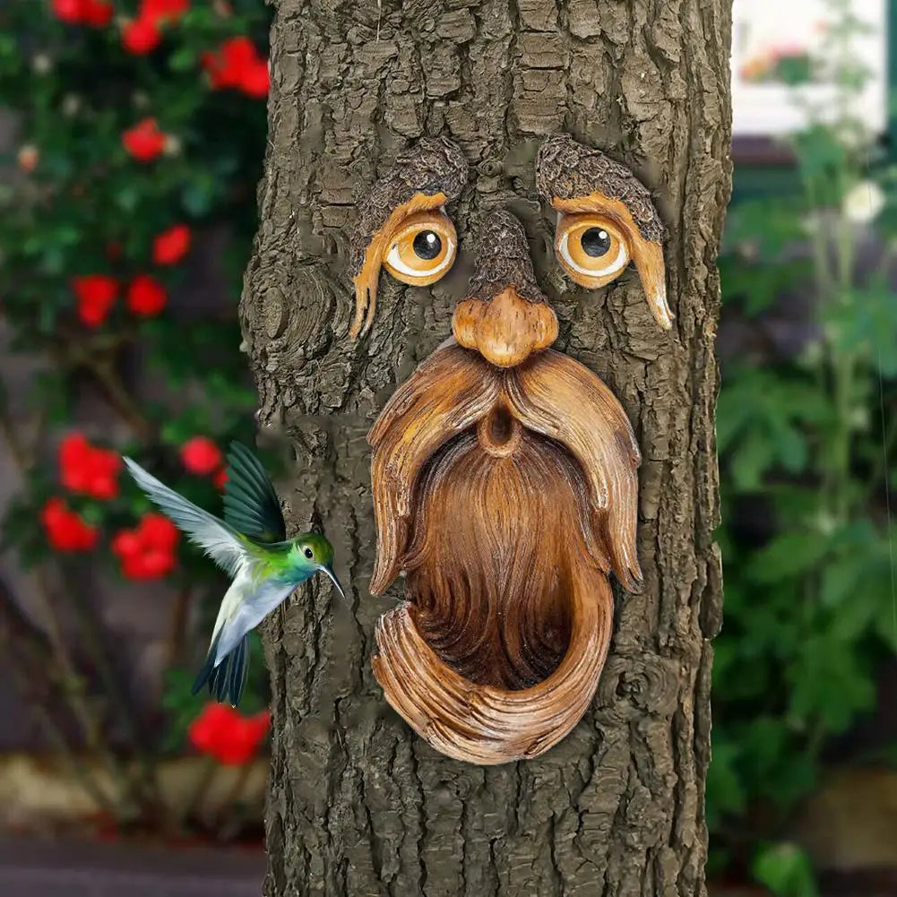 Funny Old Man Tree Face Hugger Garden Art
