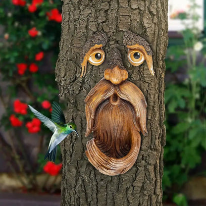Funny Old Man Tree Face Hugger Garden Art