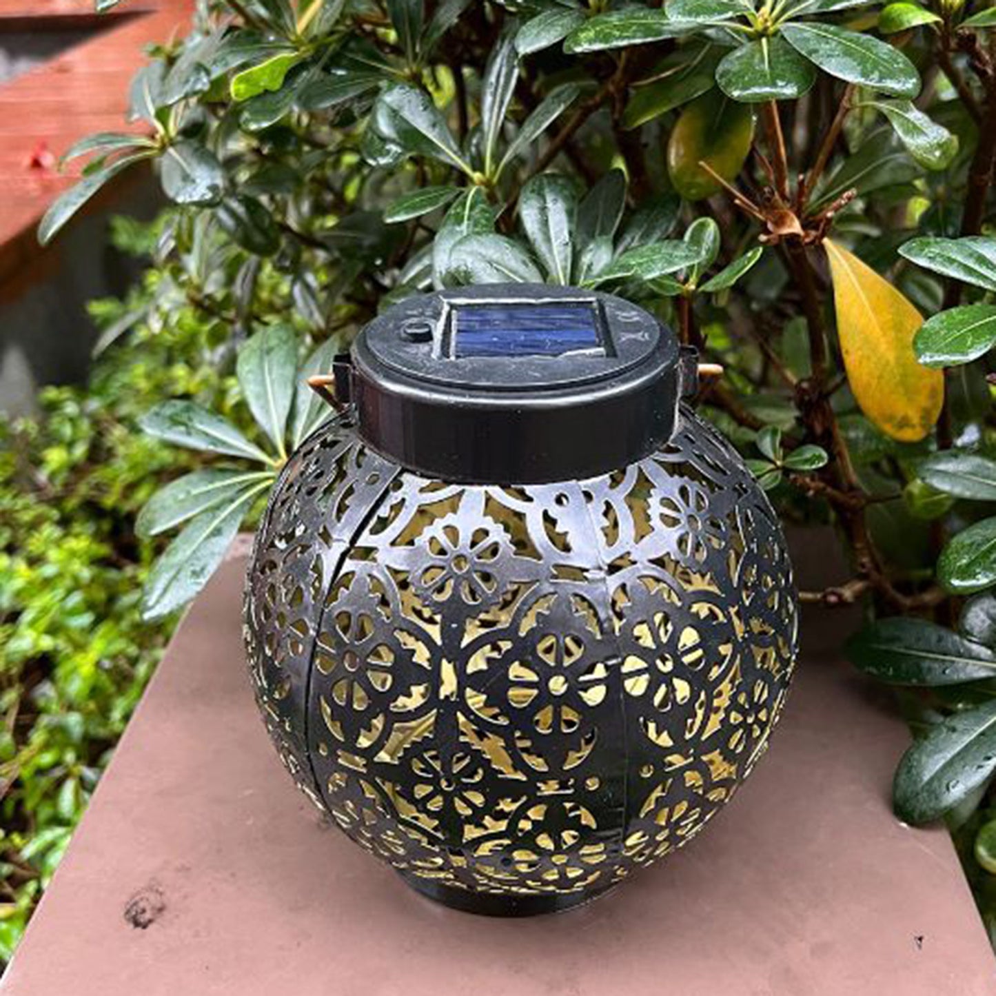 Solar Iron Lantern: Outdoor Garden Hanging Light