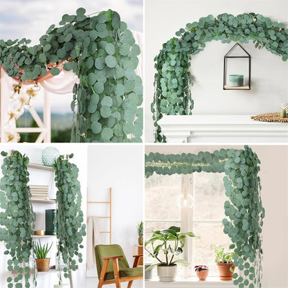 1/3pcs 200CM Wall Hanging Artificial Plant Green Eucalyptu Leaf Lvy Vine Home Wedding Outdoor Garden Party Decor Diy Photography Prop Hanging