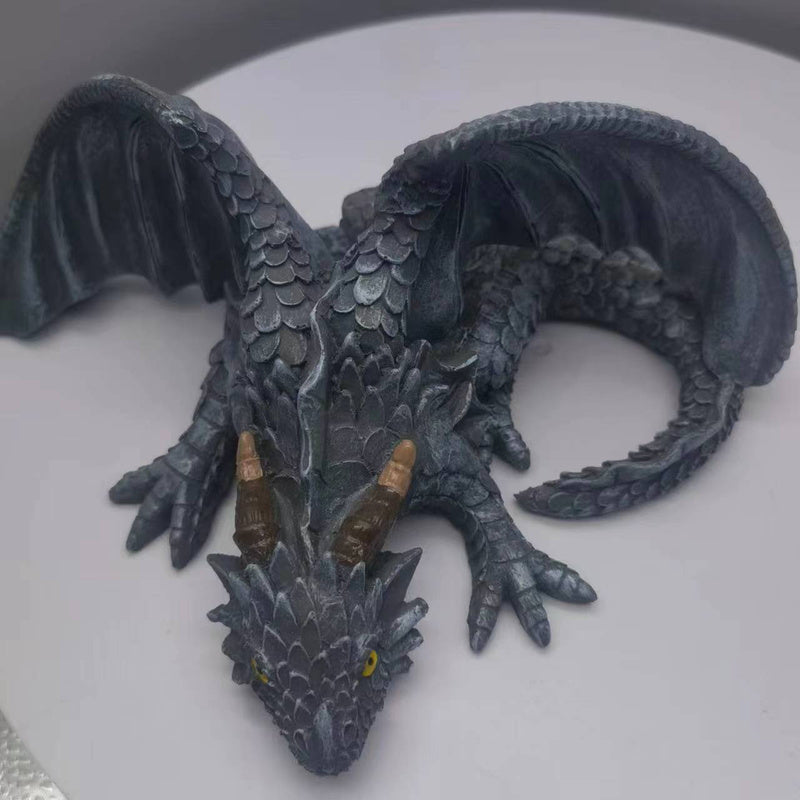 Resin Dragon Sculpture - Gothic Garden Guardian