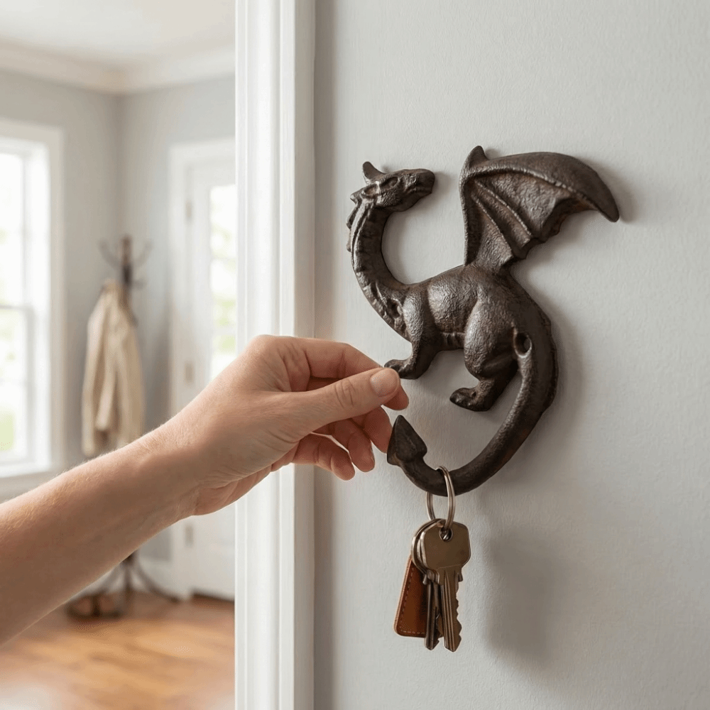 Iron Dragon Tail Key Hook: Creative Wall Mount Hook