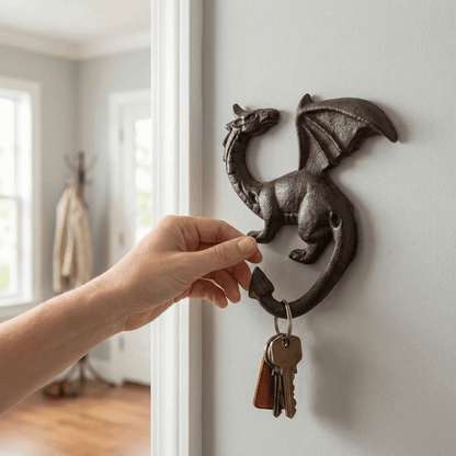 Iron Dragon Tail Key Hook: Creative Wall Mount Hook