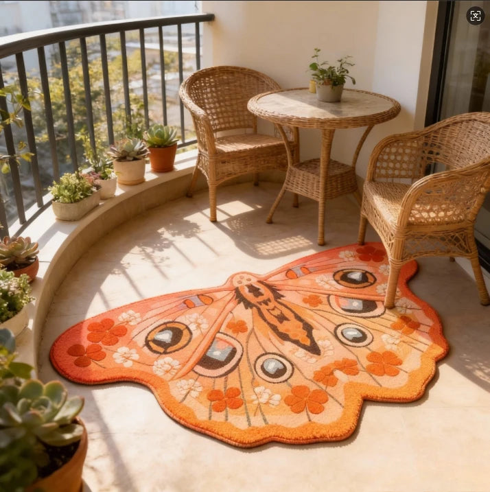 Irregular Shape Carpets for Living Room Butterfly Pattern Bedroom Decor Plush Carpet Home Fluffy Soft Floor Mat Thick Lounge Rug