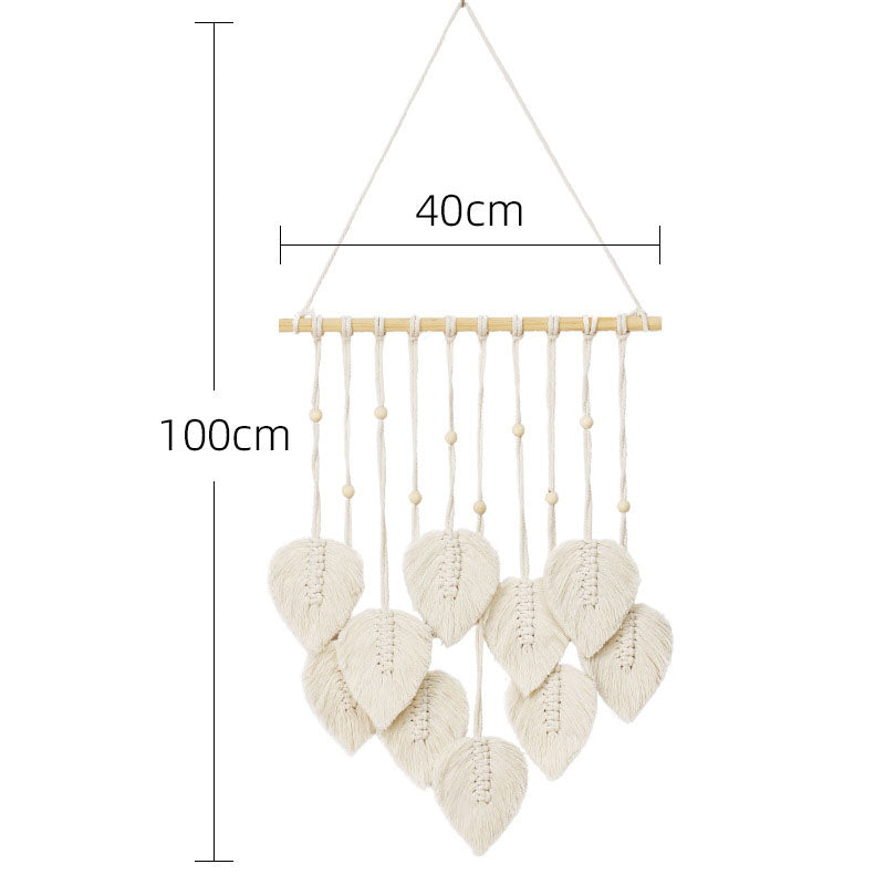 Decorative Artificial Plant Leaf Tapestry - Handmade Wall Hanging