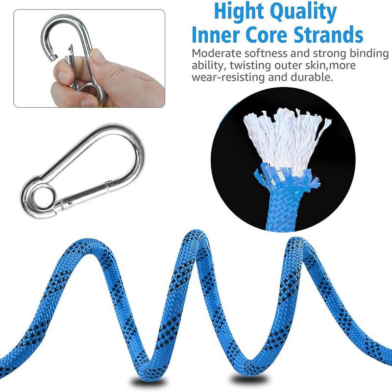Outdoor Climbing Rope 8mm - High Strength with Carabiners