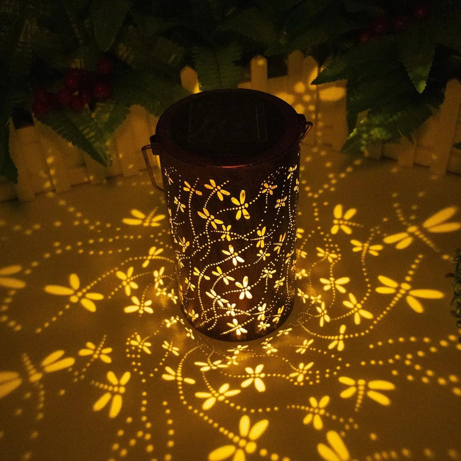 Solar Dragonfly Lantern Lights - Metal Outdoor Hanging Light