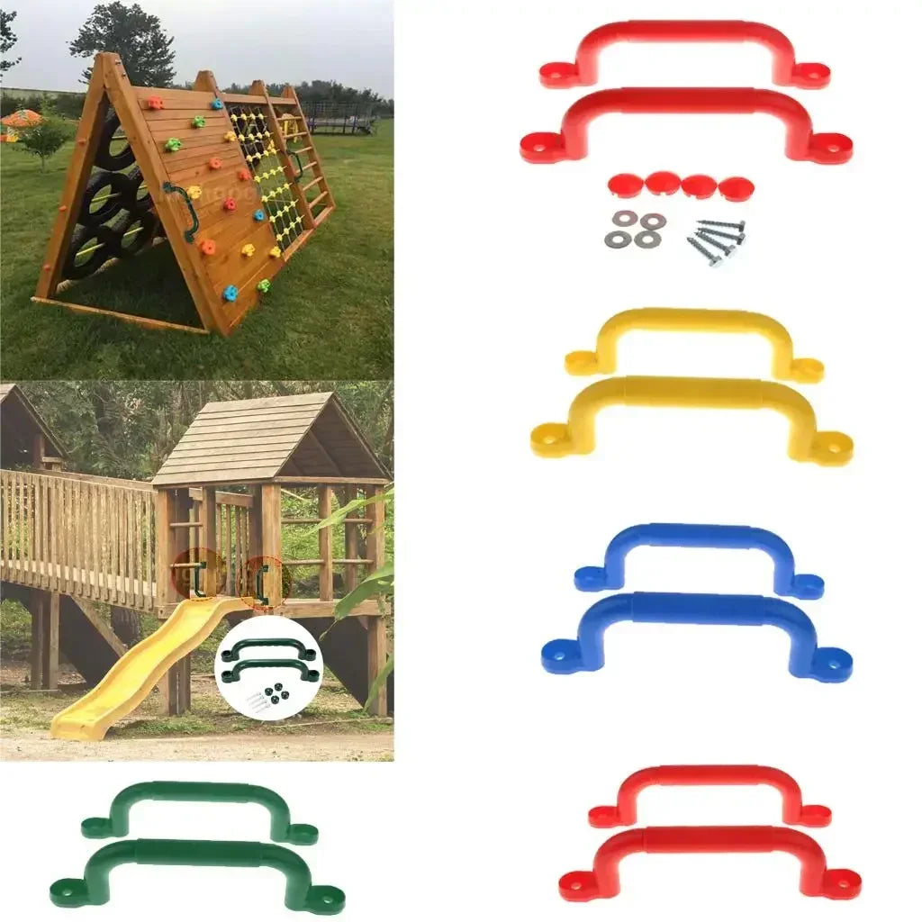 Children’s Plastic Grab Bar Handle-Colorful Playground Equipment Accessory Fits Playhouse Jungle Gym Backyard Playhouse & Treehouse
