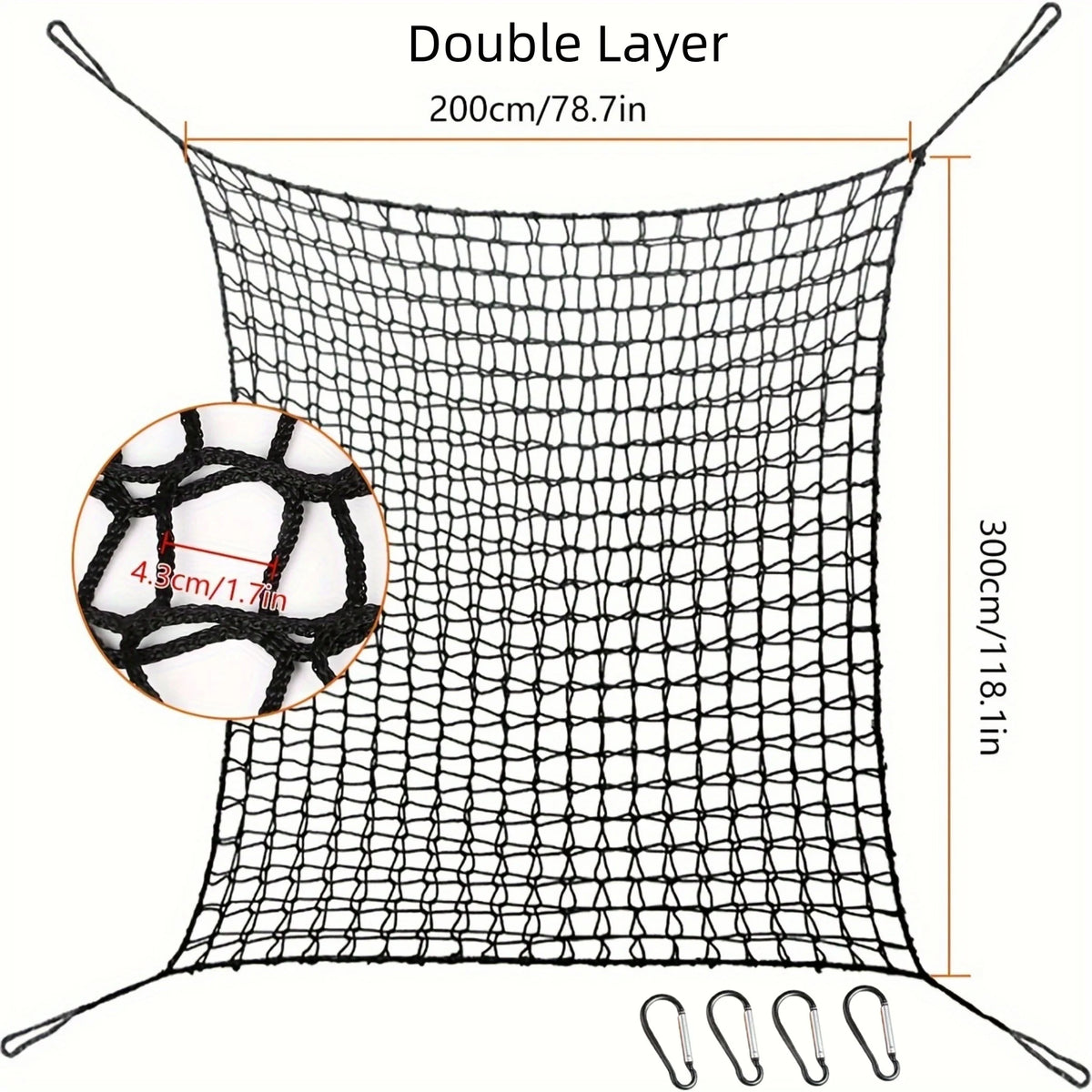 Safety Net, Climbing Cargo Net, Playground Safety Net, Back Yard Net, Treehouse Accessories Outdoor Equipment Set Double Layers