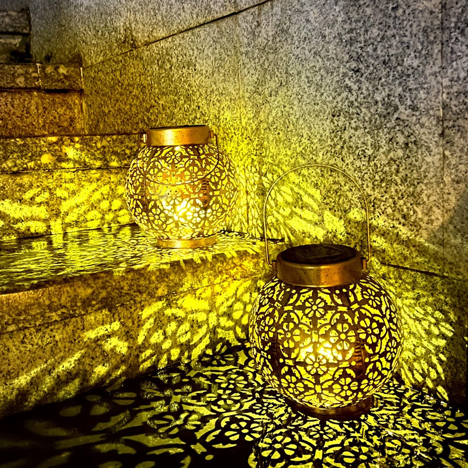 Solar Iron Lantern: Outdoor Garden Hanging Light