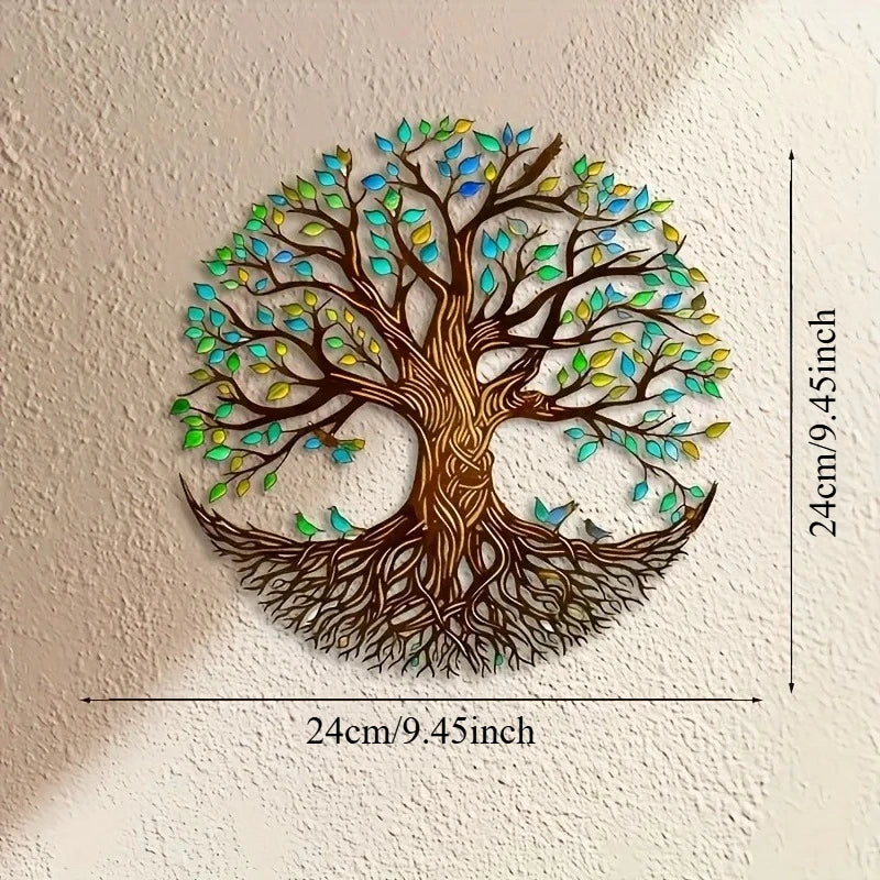 1pc Tree of Life Metal Wall Sculpture, Art Deco Style Iron Wall Hanging Decor for Home, Patio, Balcony - Ideal for Wedding