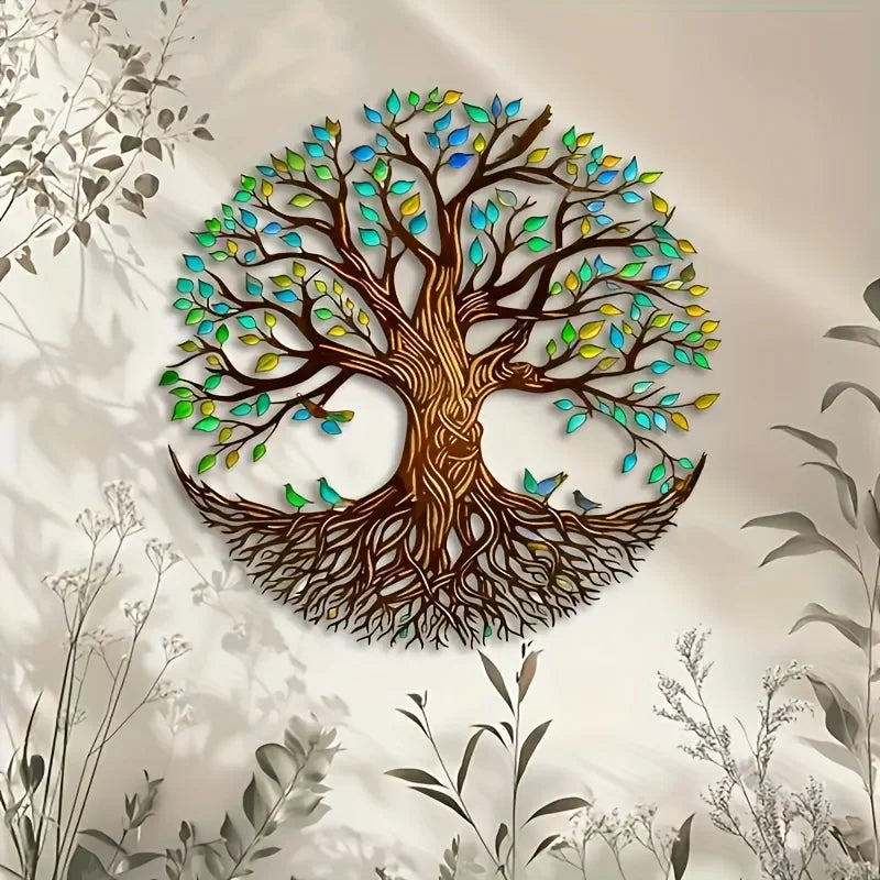 1pc Tree of Life Metal Wall Sculpture, Art Deco Style Iron Wall Hanging Decor for Home, Patio, Balcony - Ideal for Wedding