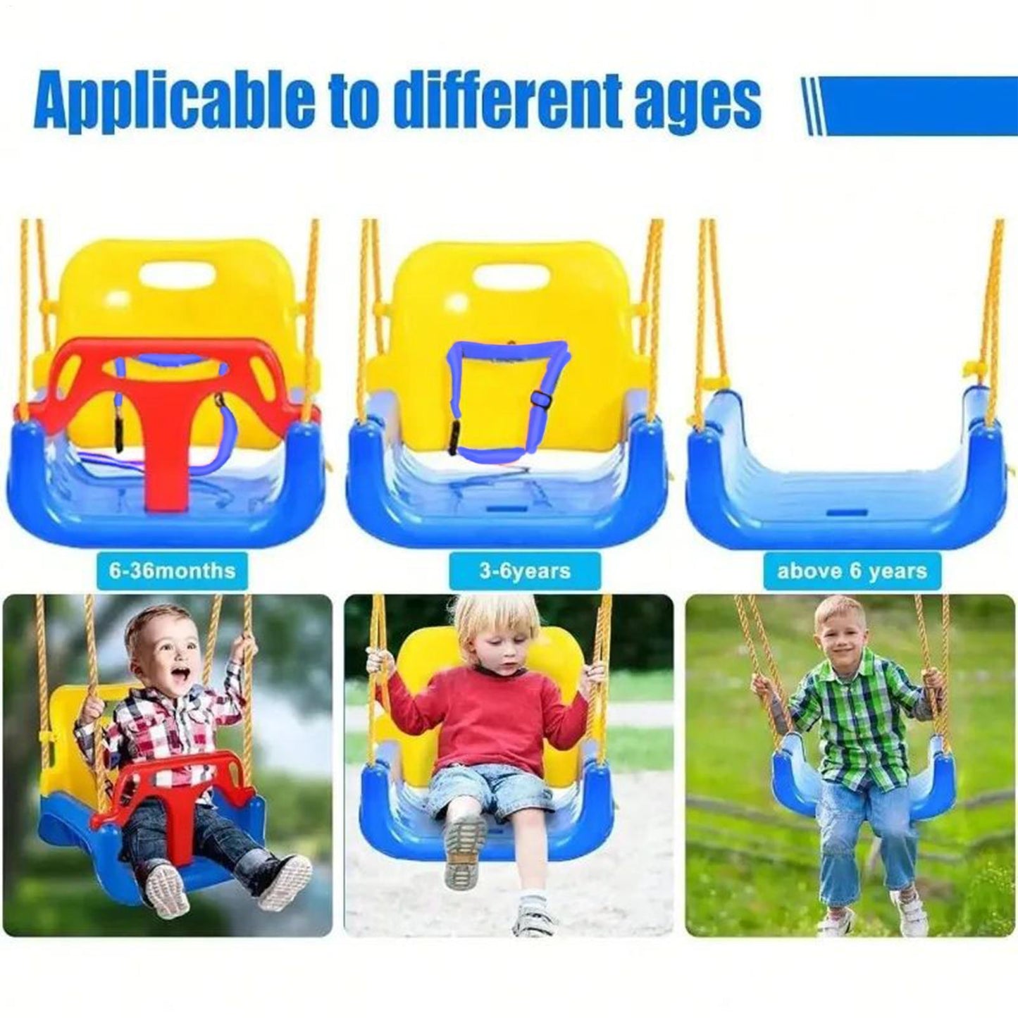 Swing Seat: Outdoor Toddler Swing Chair - Adjustable & Safe Play Fun