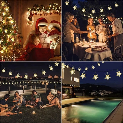 LED Star fairy Solar Lamp Power LED String Fairy Lights Solar Garlands Garden Christmas Wedding Decor For Outdoor