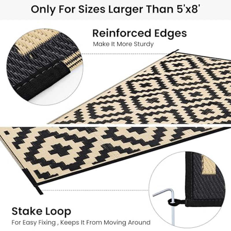 Outdoor Carpet: Reversible Outdoor RV Mat - Waterproof, Non-Slip Rug