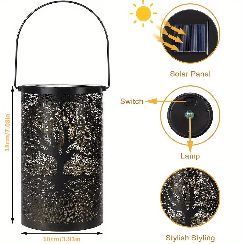 Solar Lantern Outdoor Waterproof Vintage Metal LED Light