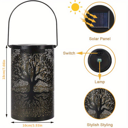 Solar Lantern Outdoor Waterproof Vintage Metal LED Light