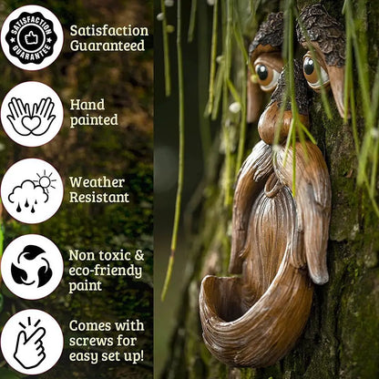 Funny Old Man Tree Face Hugger Garden Art