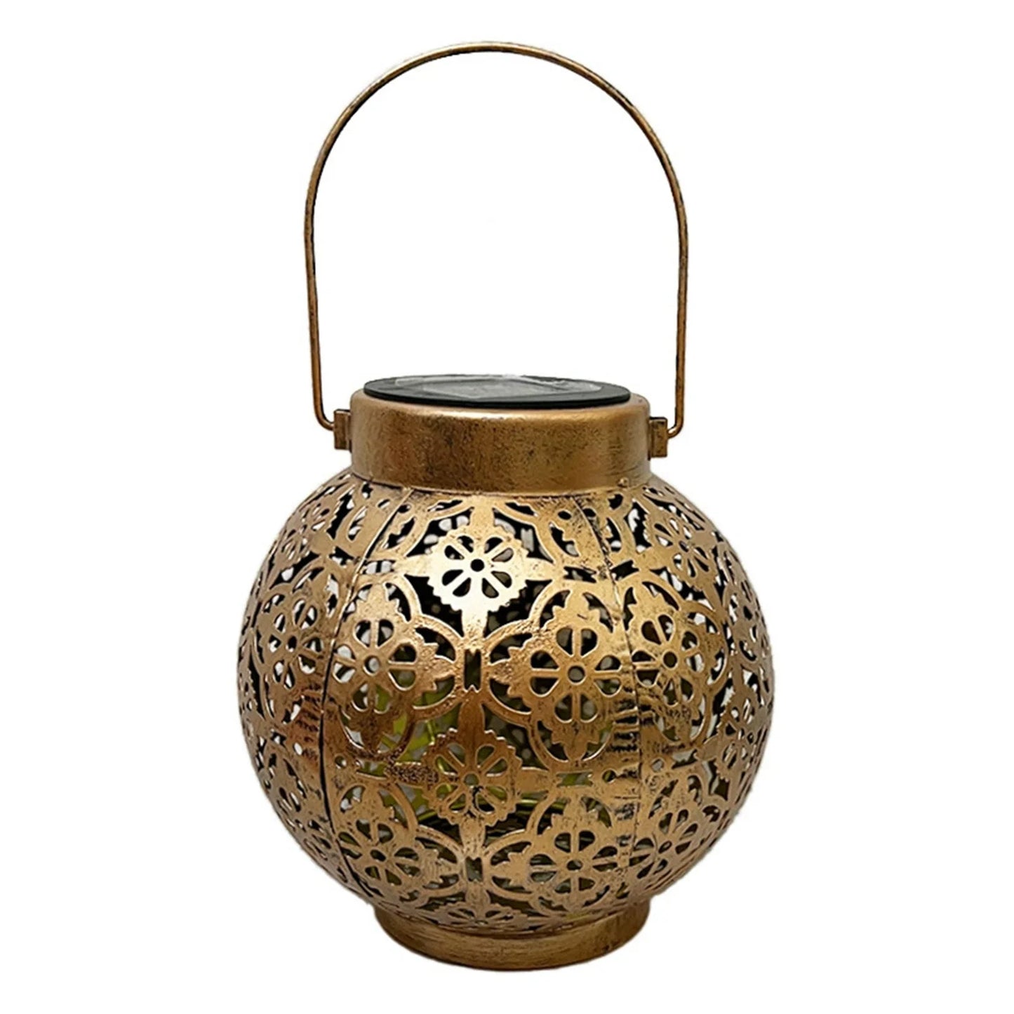 Solar Iron Lantern: Outdoor Garden Hanging Light