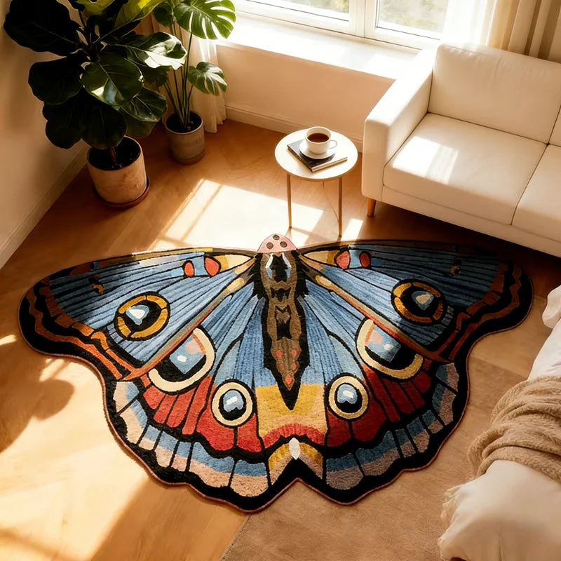 Irregular Shape Carpets for Living Room Butterfly Pattern Bedroom Decor Plush Carpet Home Fluffy Soft Floor Mat Thick Lounge Rug