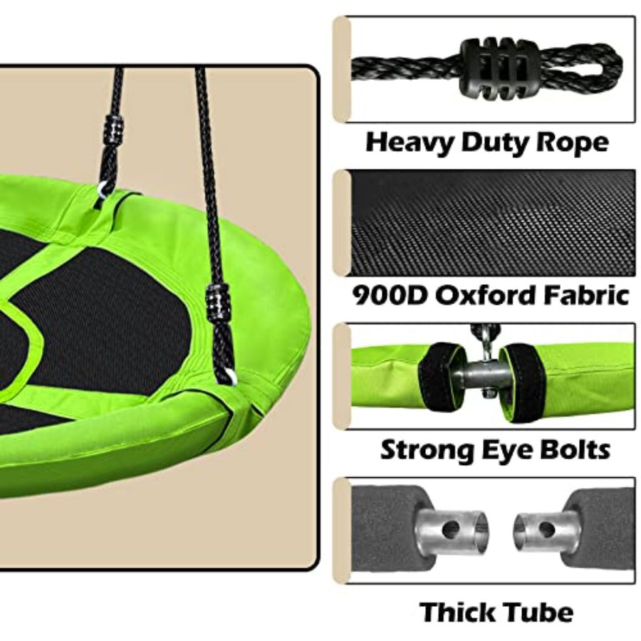 40" Saucer Tree Swing - 500Lb Capacity, Waterproof, Adjustable