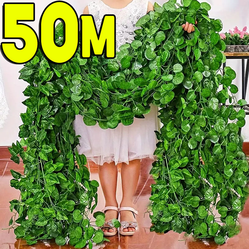 Fake Plants: Artificial Ivy Vine Garland - Lush Green Decor