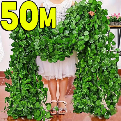 Fake Plants: Artificial Ivy Vine Garland - Lush Green Decor