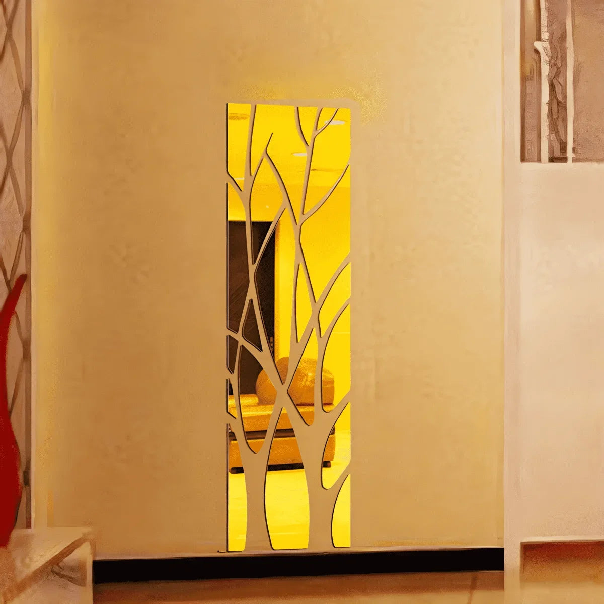 3D Acrylic Lucky Tree Wall Stickers DIY Stickers Art Mirror TV Background Wall Stickers Home Living Room Bedroom Decoration