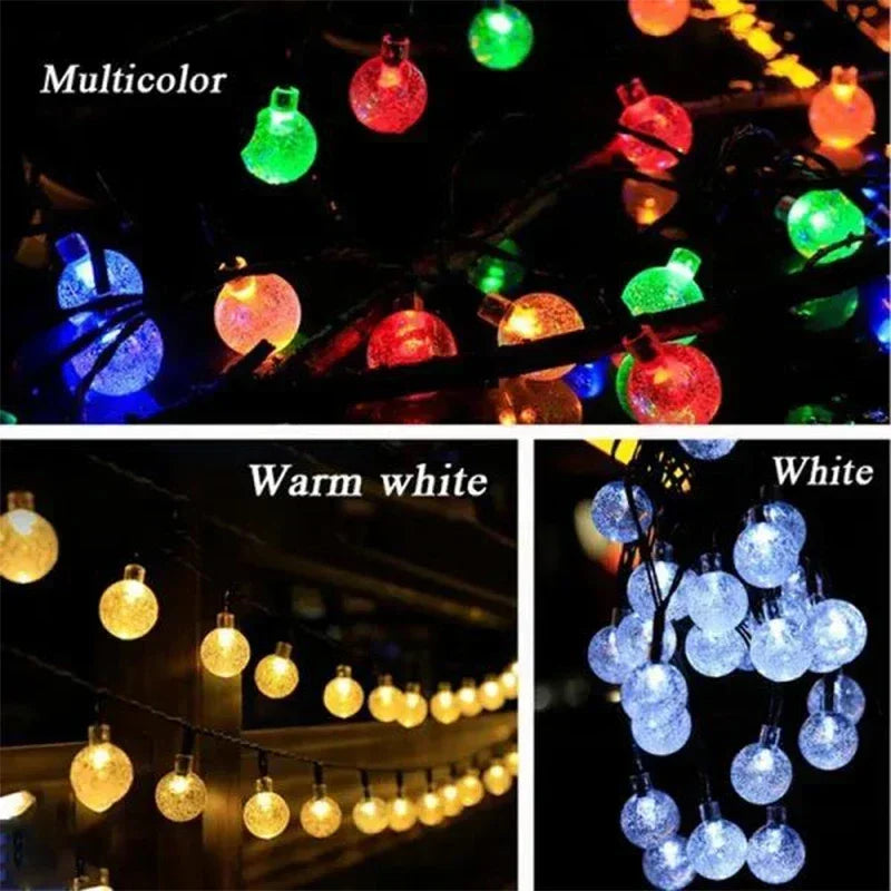 Solar String Lights - 8 Modes Waterproof Crystal Fairy