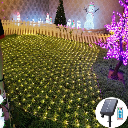 Solar or EU Plug Led Light Outdoor 3*2m Waterproof Lights Solar Panel Net Garland Garden Fairy Lawn Street Decoration Lamp