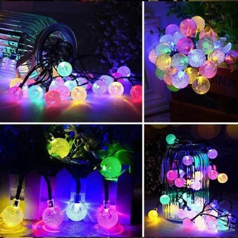 Solar String Lights - 8 Modes Waterproof Crystal Fairy