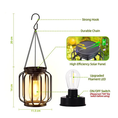 Outdoor Solar Lights Lantern: Decorative Waterproof Hanging