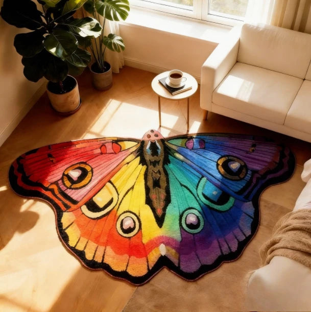 Irregular Shape Carpets for Living Room Butterfly Pattern Bedroom Decor Plush Carpet Home Fluffy Soft Floor Mat Thick Lounge Rug